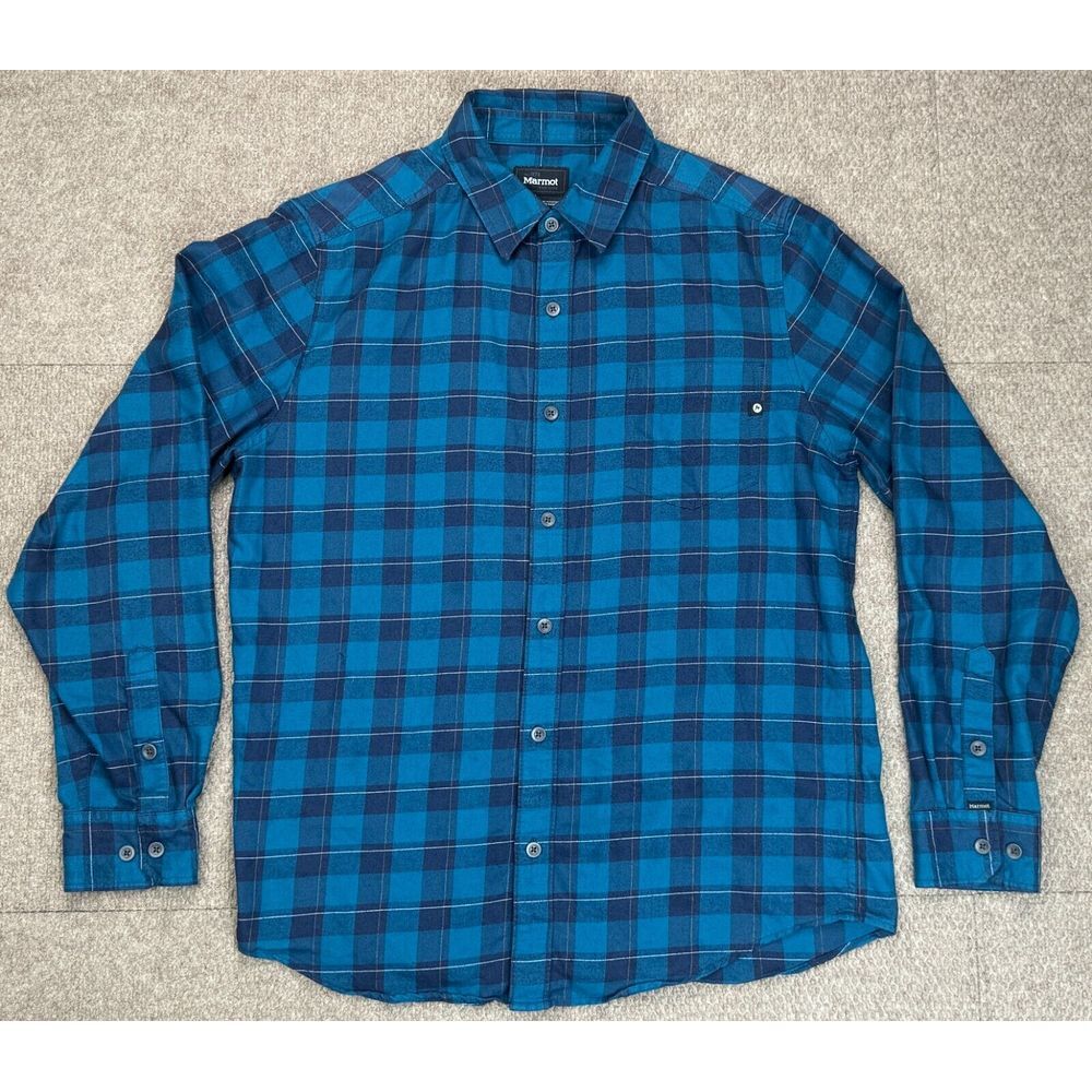 Marmot Men's Long Sleeve Men's Plaid Flannel Shirt Size Medium